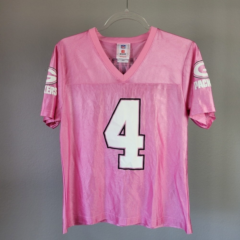 GREEN BAY PACKERS // ltd ed pink breast cancer brett favre v-neck women's jersey